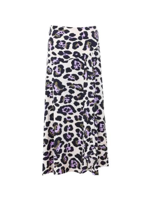 animalier-print pleated midi skirt by ESSENTIEL ANTWERP