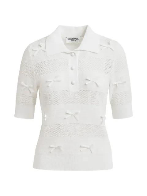 bow-embellishment polo top by ESSENTIEL ANTWERP