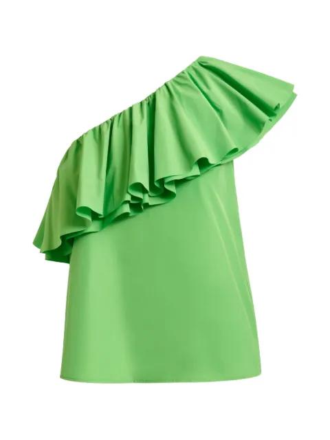 ruffled-detail asymmetric-neck blouse by ESSENTIEL ANTWERP