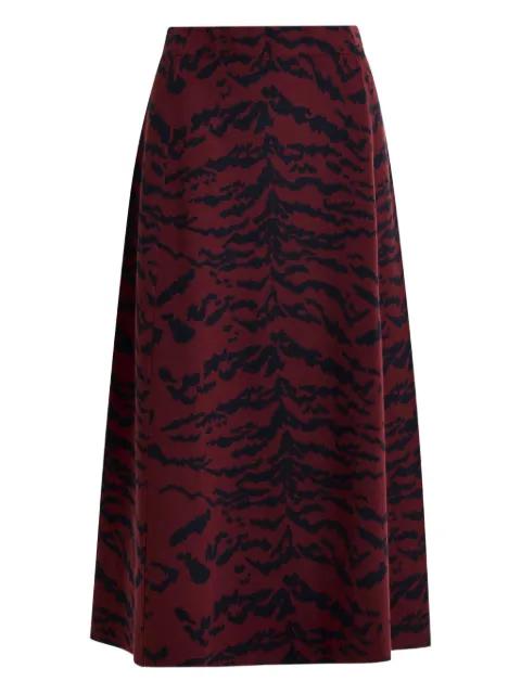 tiger-print midi skirt by ESSENTIEL ANTWERP