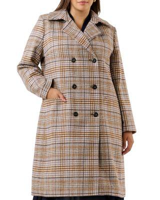 Frostfall Plaid Coat by ESTELLE PLUS