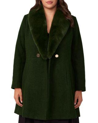 Grammys Faux Fur Trimmed Coat by ESTELLE PLUS