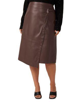 Plus Michelangelo Faux Leather Midi Skirt by ESTELLE PLUS