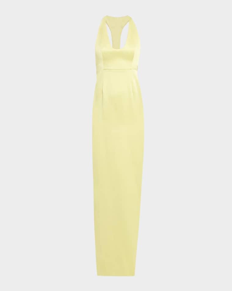 Constance Racerback Satin Halter Gown by ET OCHS