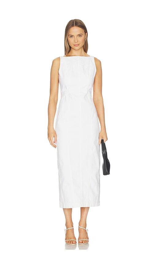 ET OCHS Farley Denim Midi Dress in White by ET OCHS