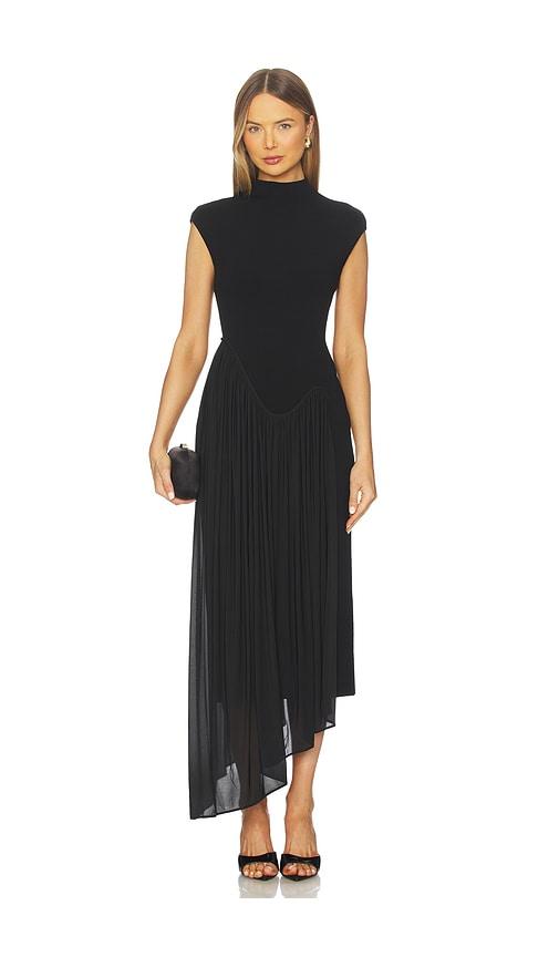 ET OCHS Francis Knit Combo Midi Dress in Black by ET OCHS