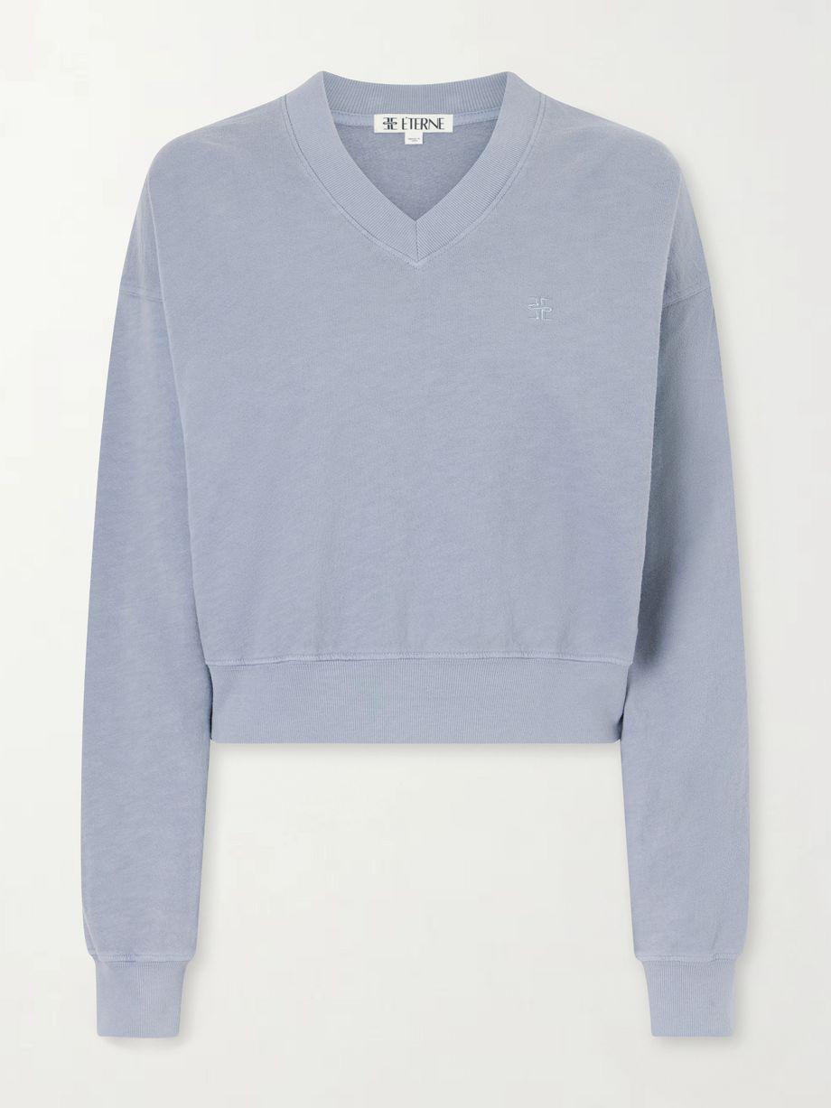 Embroidered cotton-jersey sweater by ETERNE