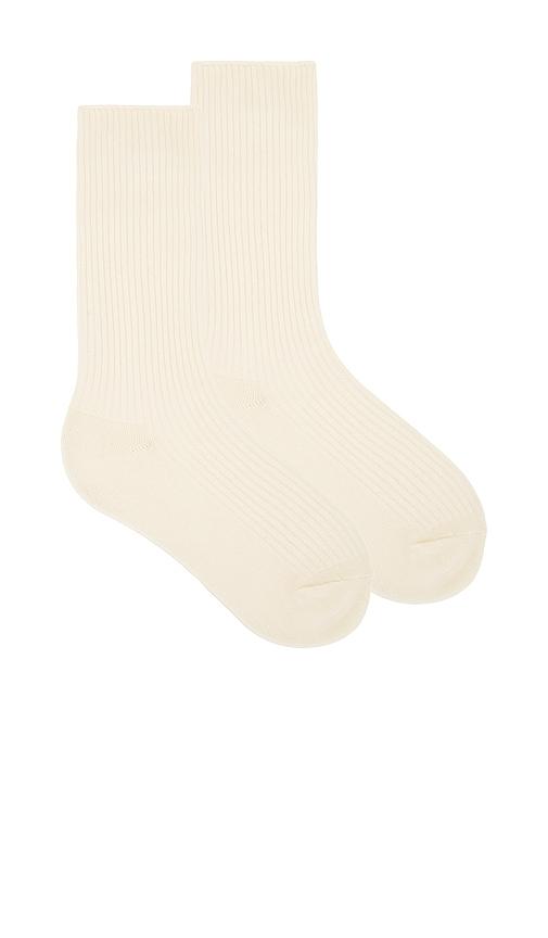 Eterne Classic Rib Socks in Cream by ETERNE