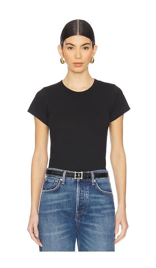 Eterne Fitted Crewneck Short Sleeve T-Shirt in Black by ETERNE