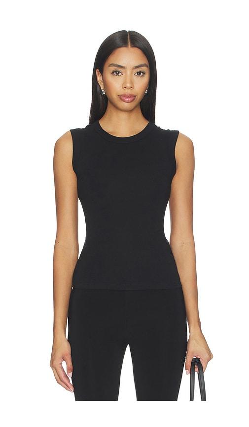 Eterne Fitted Muscle Tank in Black by ETERNE