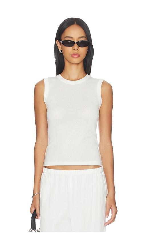 Eterne Fitted Muscle Tank in Ivory by ETERNE
