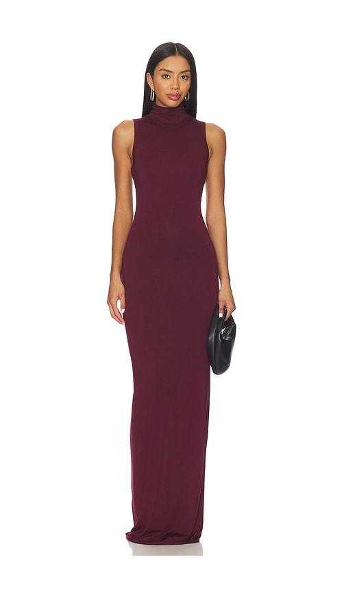 Eterne Harlow Soft Jersey Maxi Dress in Wine by ETERNE