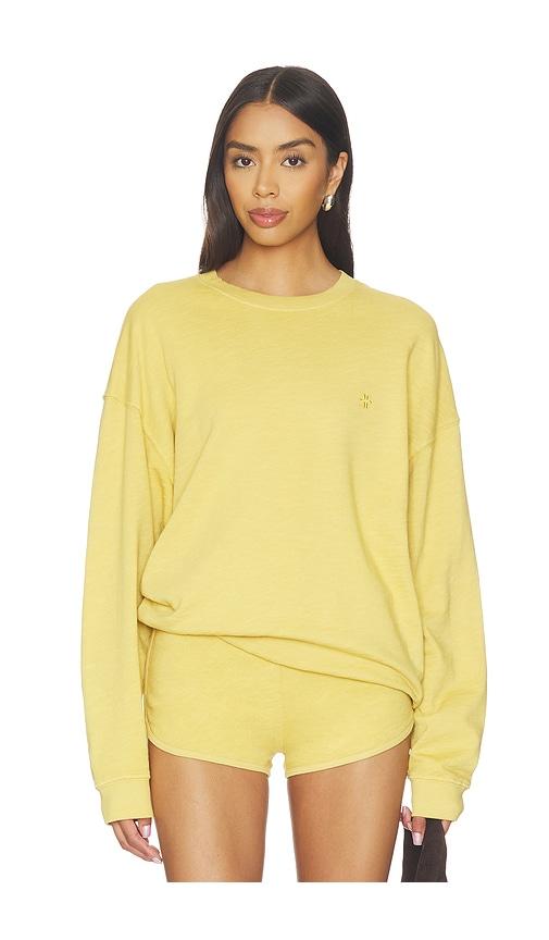 Eterne Lightweight French Terry Oversized Crewneck Sweatshirt in Mustard by ETERNE