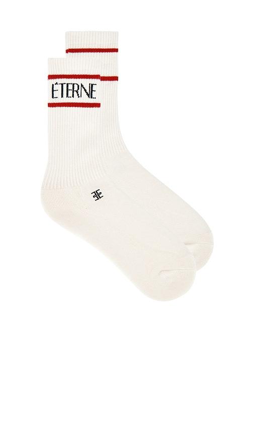 Eterne Logo Sport Sock in Cream by ETERNE