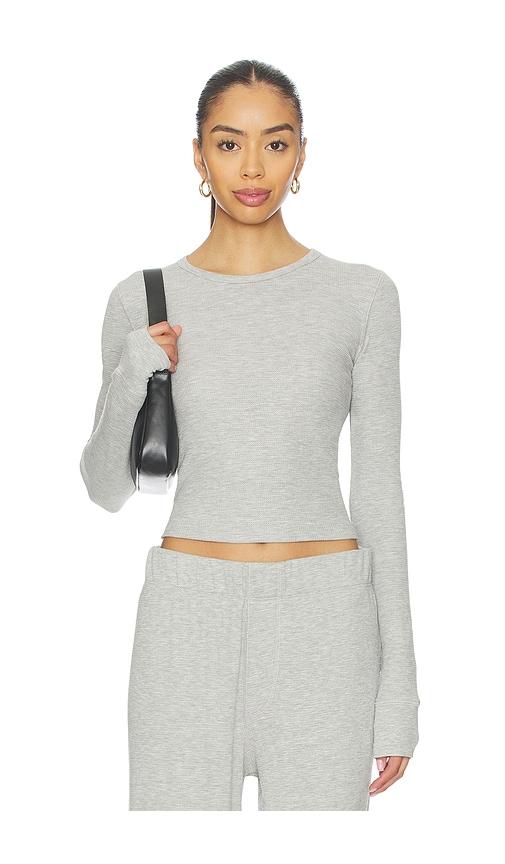 Eterne Long Sleeve Thermal Top in Light Grey by ETERNE