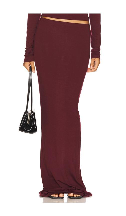 Eterne Maxi Soft Jersey Skirt in Wine by ETERNE