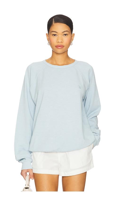 Eterne Oversized Lightweight French Terry Raglan Sweatshirt in Baby Blue by ETERNE
