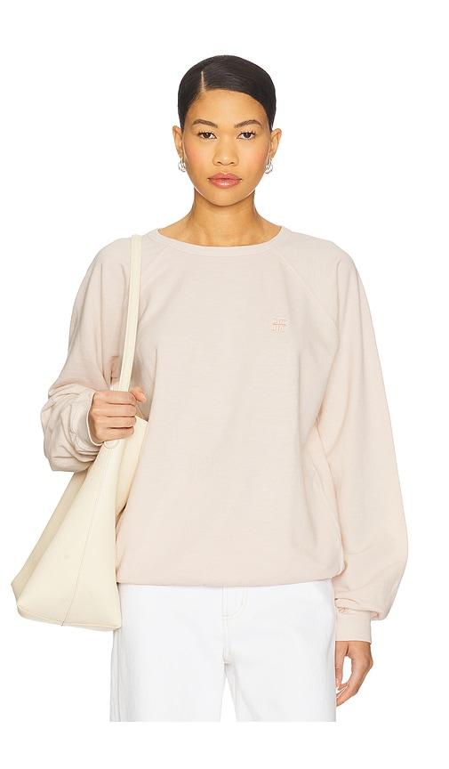 Eterne Oversized Lightweight French Terry Raglan Sweatshirt in Blush by ETERNE