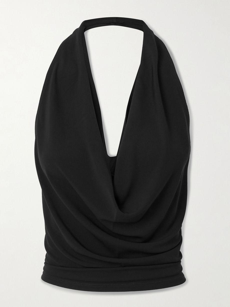 Paris draped matte jersey halterneck top by ETERNE