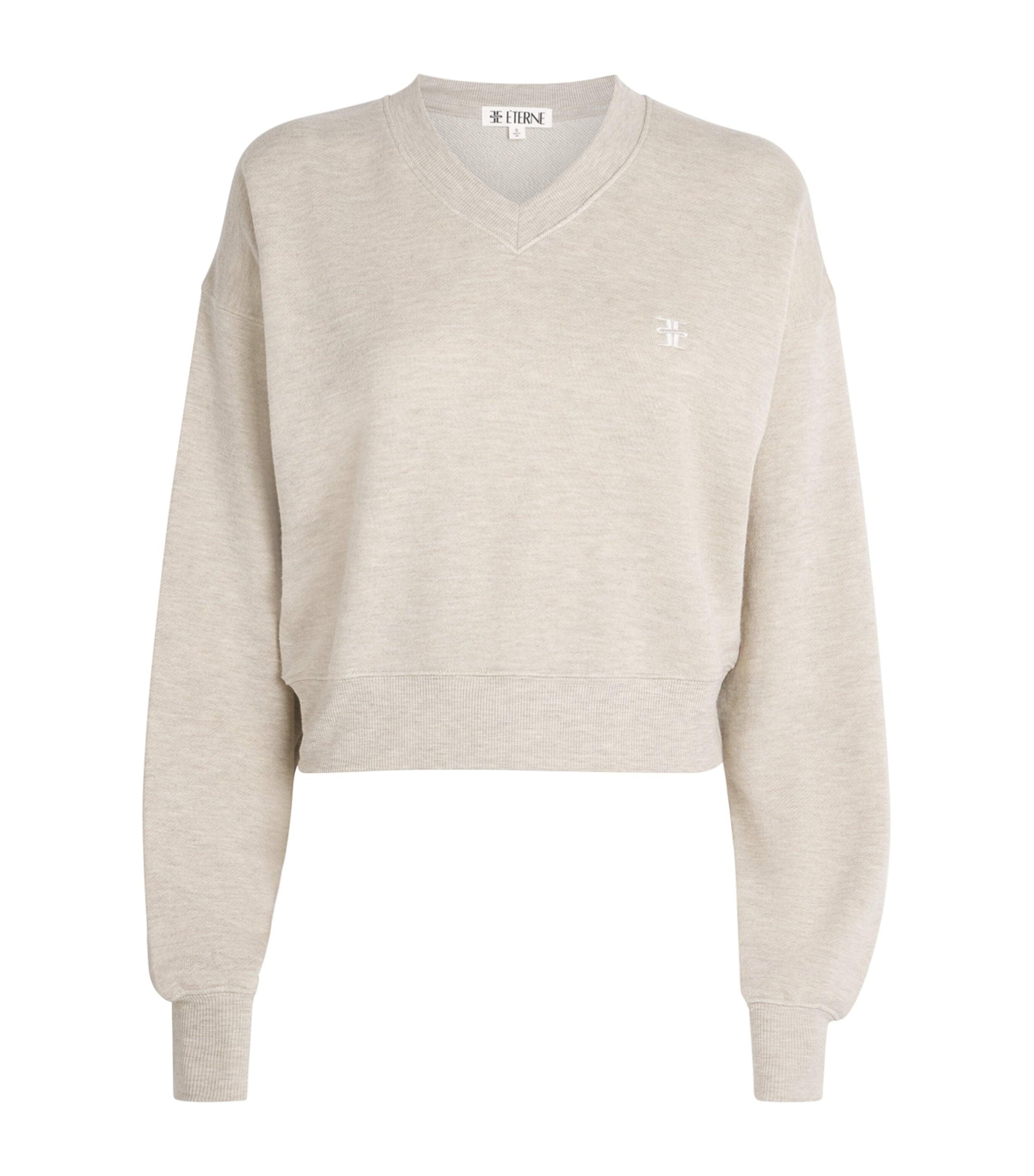 ÉTERNE Cotton French Terry Cropped Sweatshirt by ETERNE