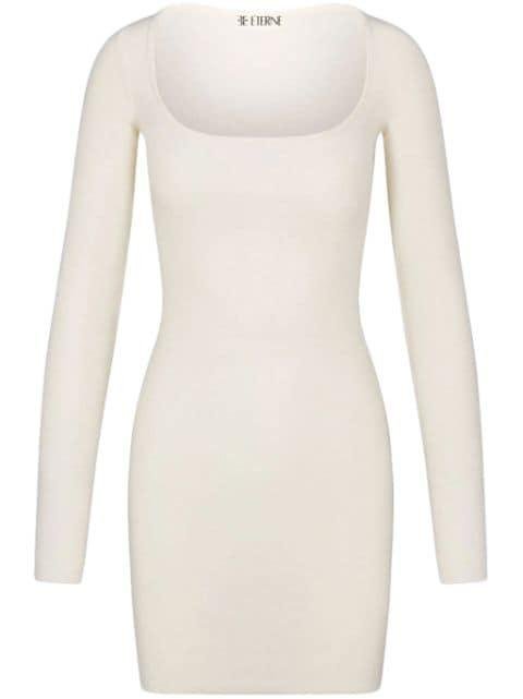 square-neck long-sleeved minidress by ETERNE