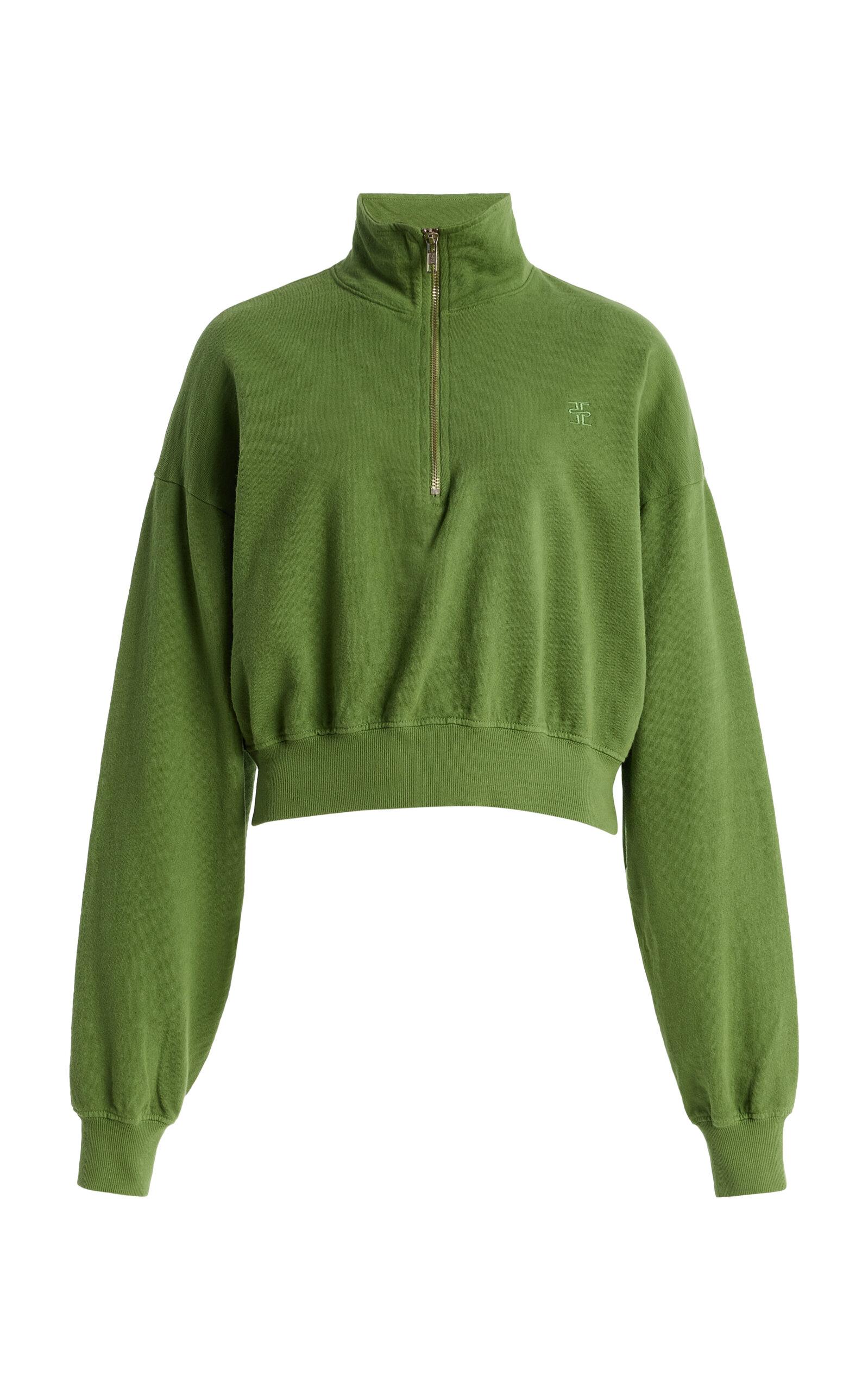Éterne Cotton Cropped Half-Zip Sweatshirt - Moda Operandi by ETERNE