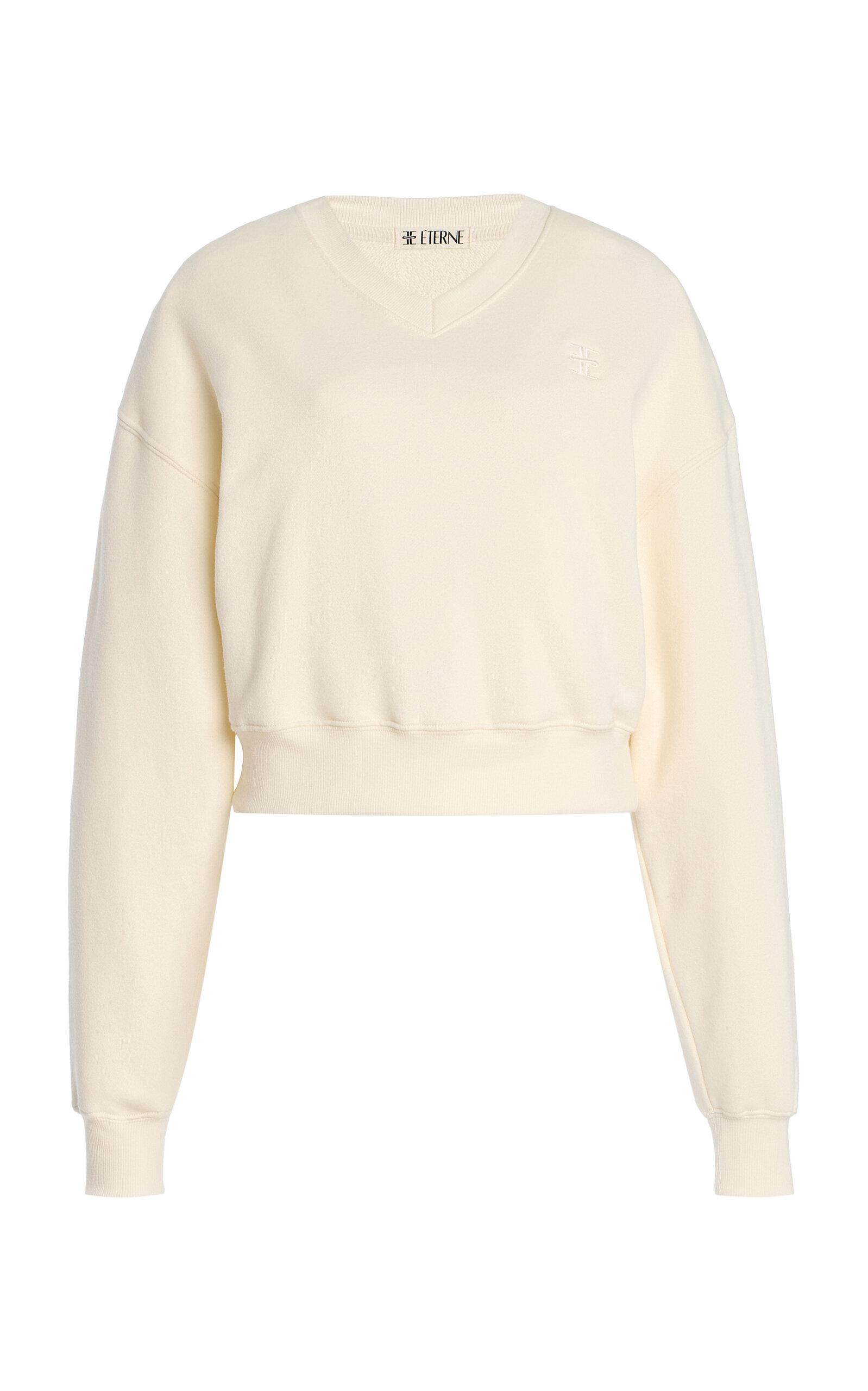 Éterne Cropped Cotton-Modal Sweatshirt - Moda Operandi by ETERNE