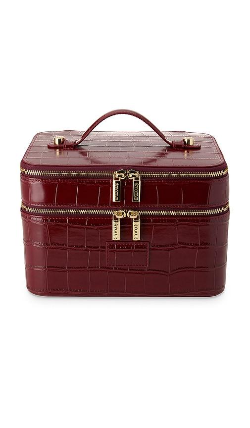 ETOILE COLLECTIVE x REVOLVE Duo Vanity Case in Burgundy Croc by ETOILE COLLECTIVE