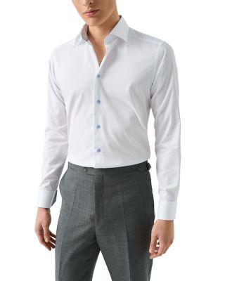 Contemporary Fit Twill Shirt with Geometric Details by ETON
