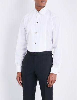Contemporary Pleated-Panel Double-Cuff Cotton Evening Shirt by ETON
