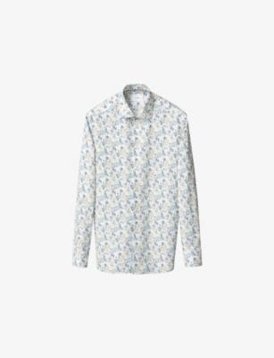 Floral-Print Contemporary-Fit Cotton-Twill Shirt by ETON