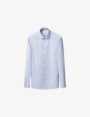 Floral-Trim Contemporary-Fit Cotton-Twill Shirt by ETON