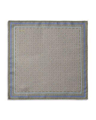 Medallion Double Print Silk Pocket Square by ETON