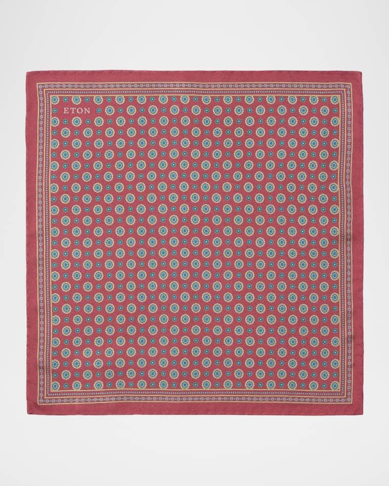 Men's Circle Medallion Silk Pocket Square by ETON