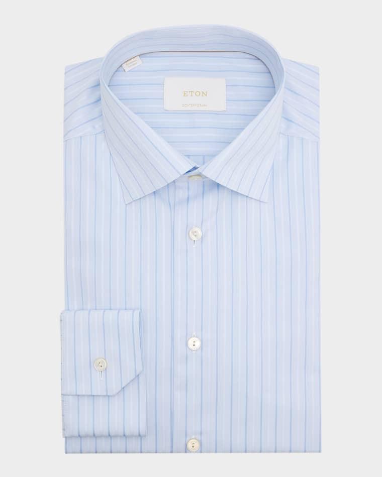 Men's Elevated Striped Cotton Dress Shirt by ETON