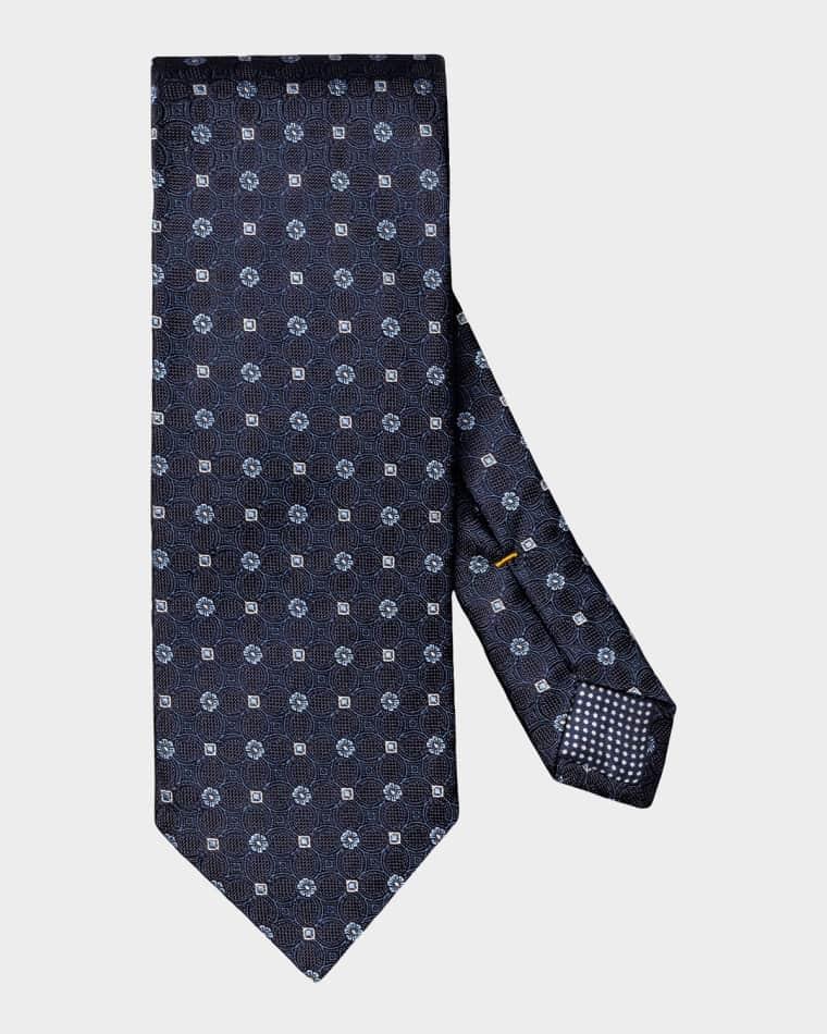 Men's Floral-Medallion Silk Jacquard Tie by ETON
