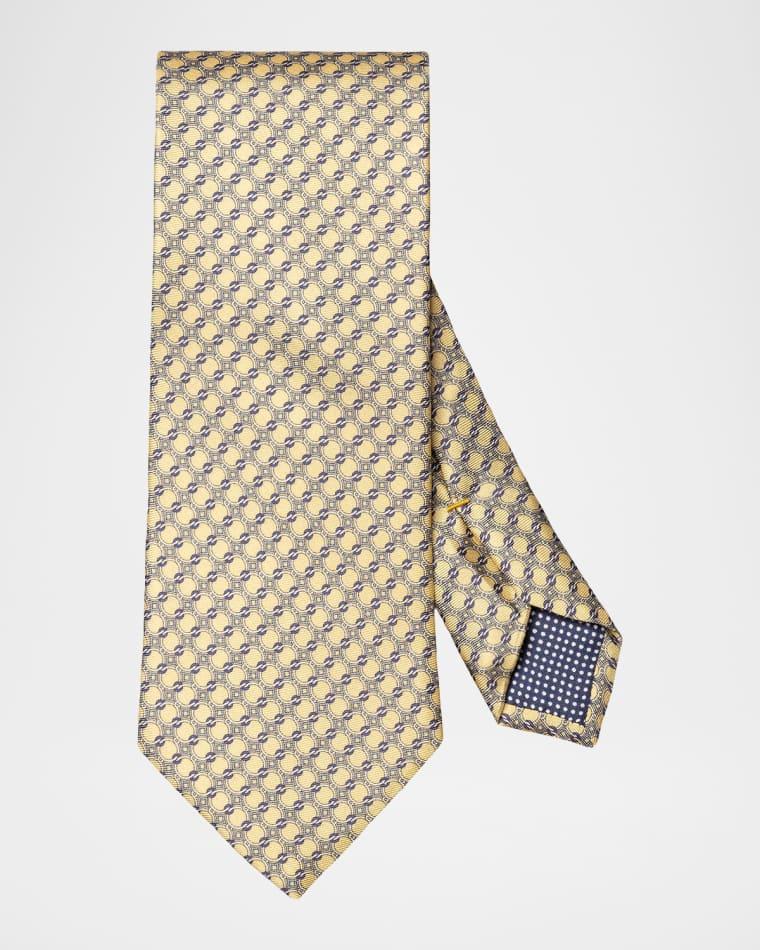 Men's Geometric Circle Print Silk Tie by ETON