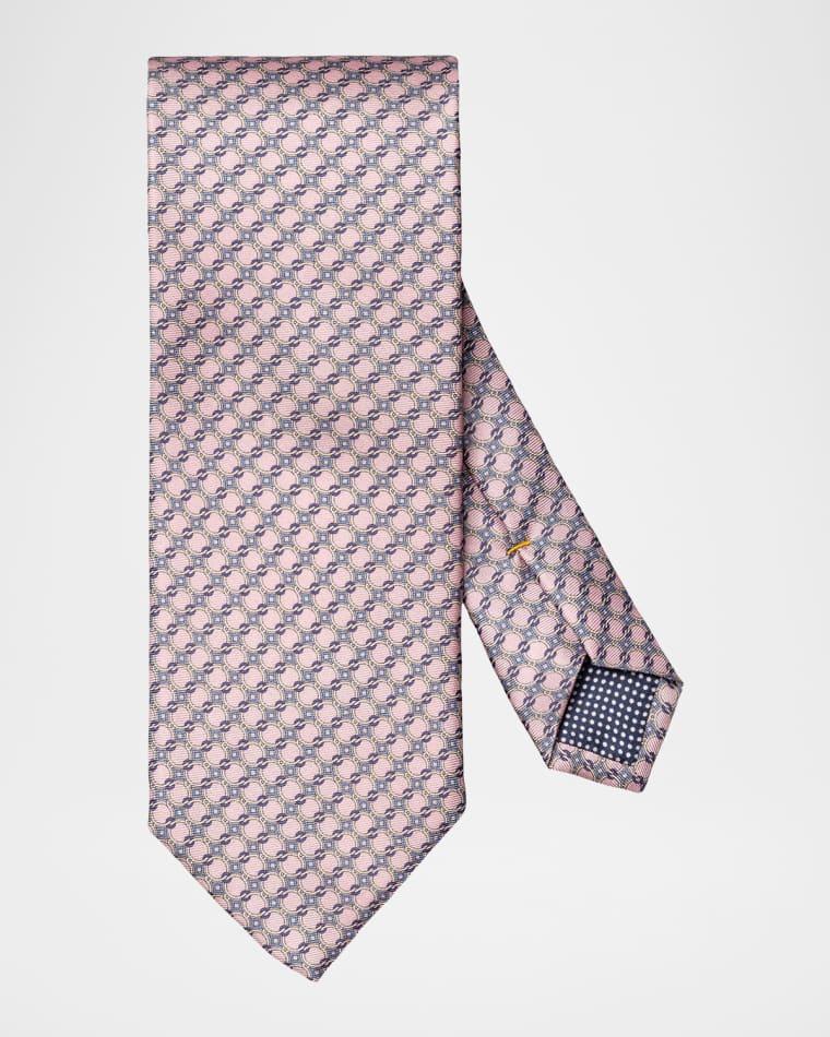 Men's Geometric Circle Print Silk Tie by ETON