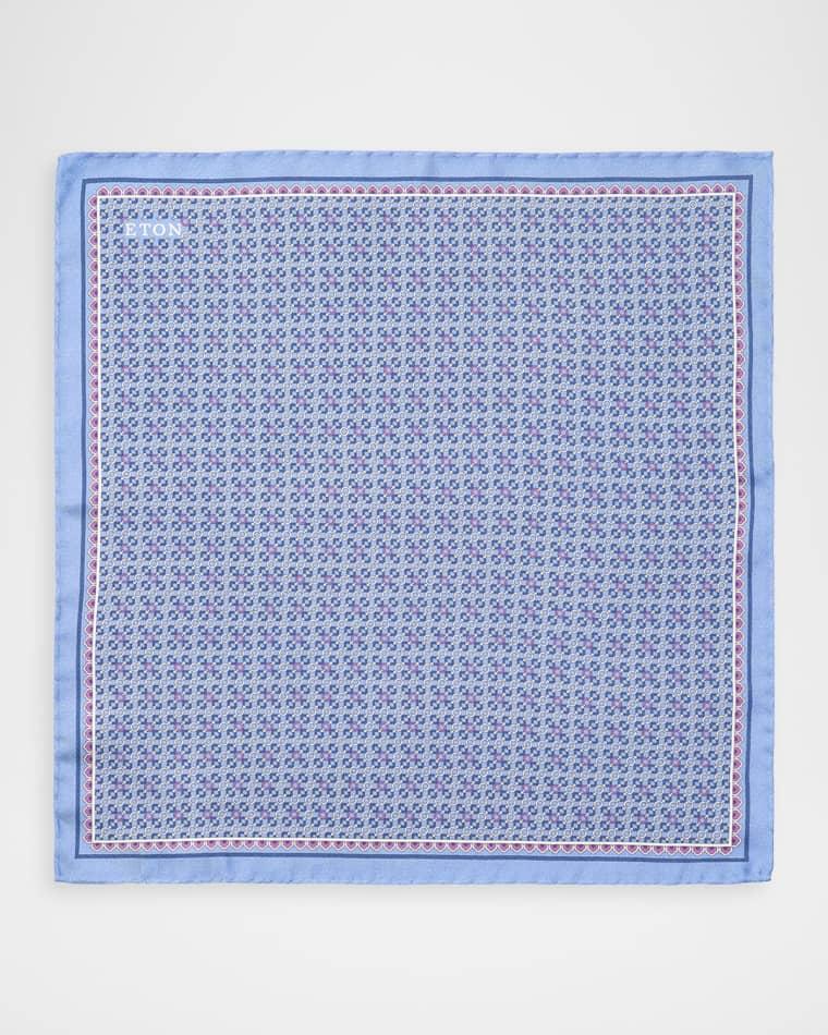 Men's Rolo Chain-Print Silk Pocket Square by ETON