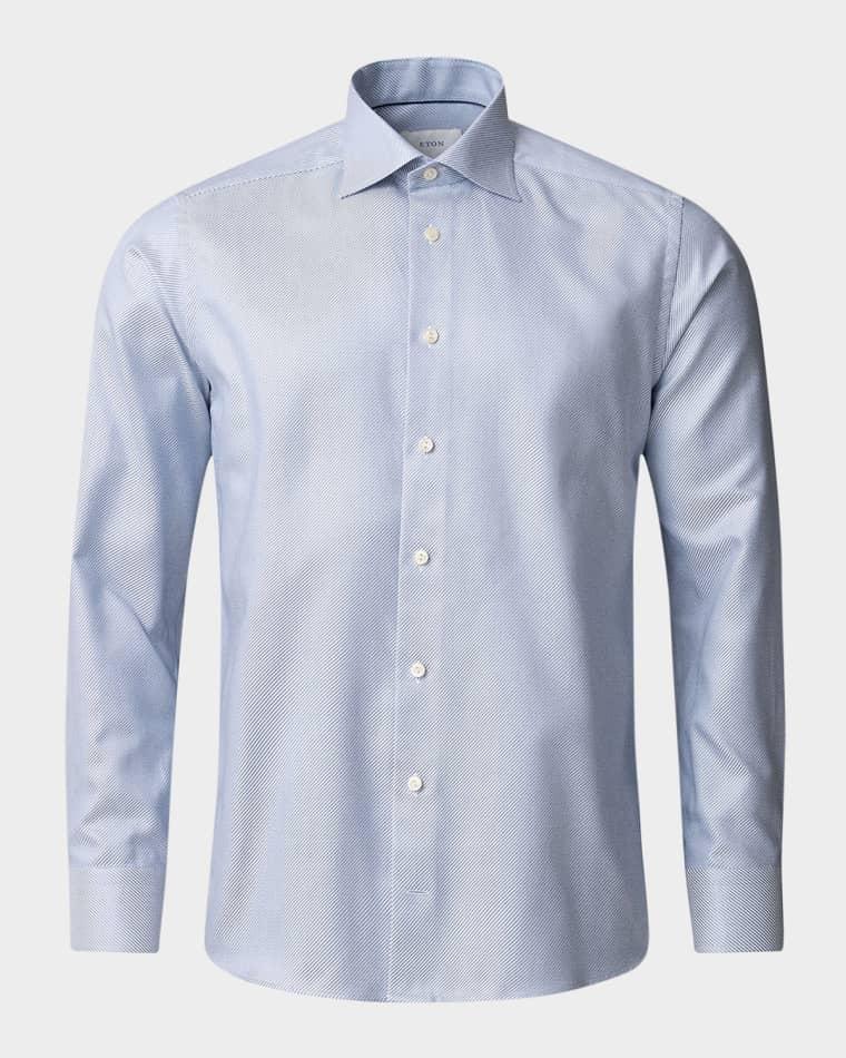 Men's Slim-Fit Stripe Organic Cotton Dress Shirt by ETON