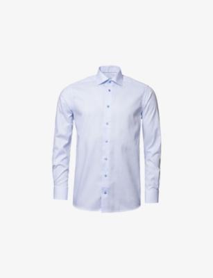 Micro-Print Contemporary-Fit Cotton-Poplin Shirt by ETON