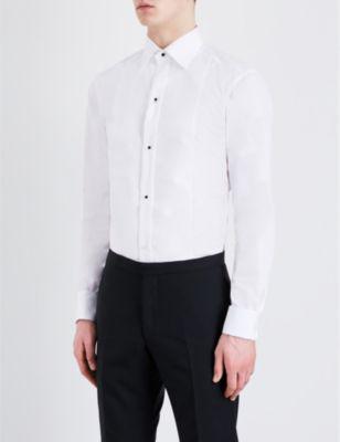 Pleated-Panel double-Cuff Slim-Fit Cotton Evening Shirt by ETON