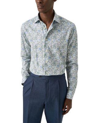 Slim Fit Floral Twill Dress Shirt by ETON