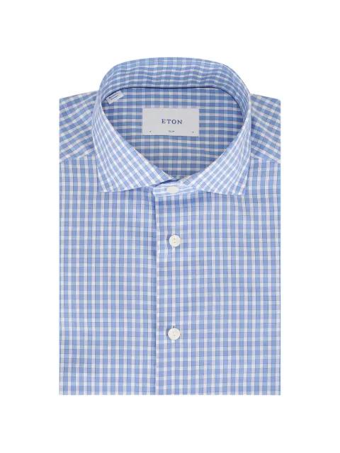 check-pattern button-down cotton shirt by ETON