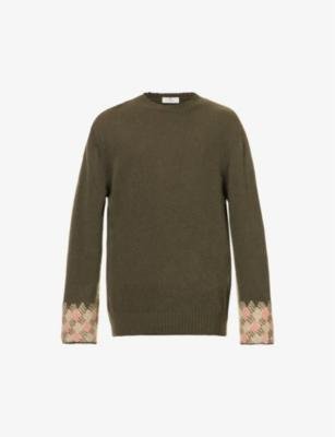 Contrast-weave crewneck wool-knit jumper by ETRO