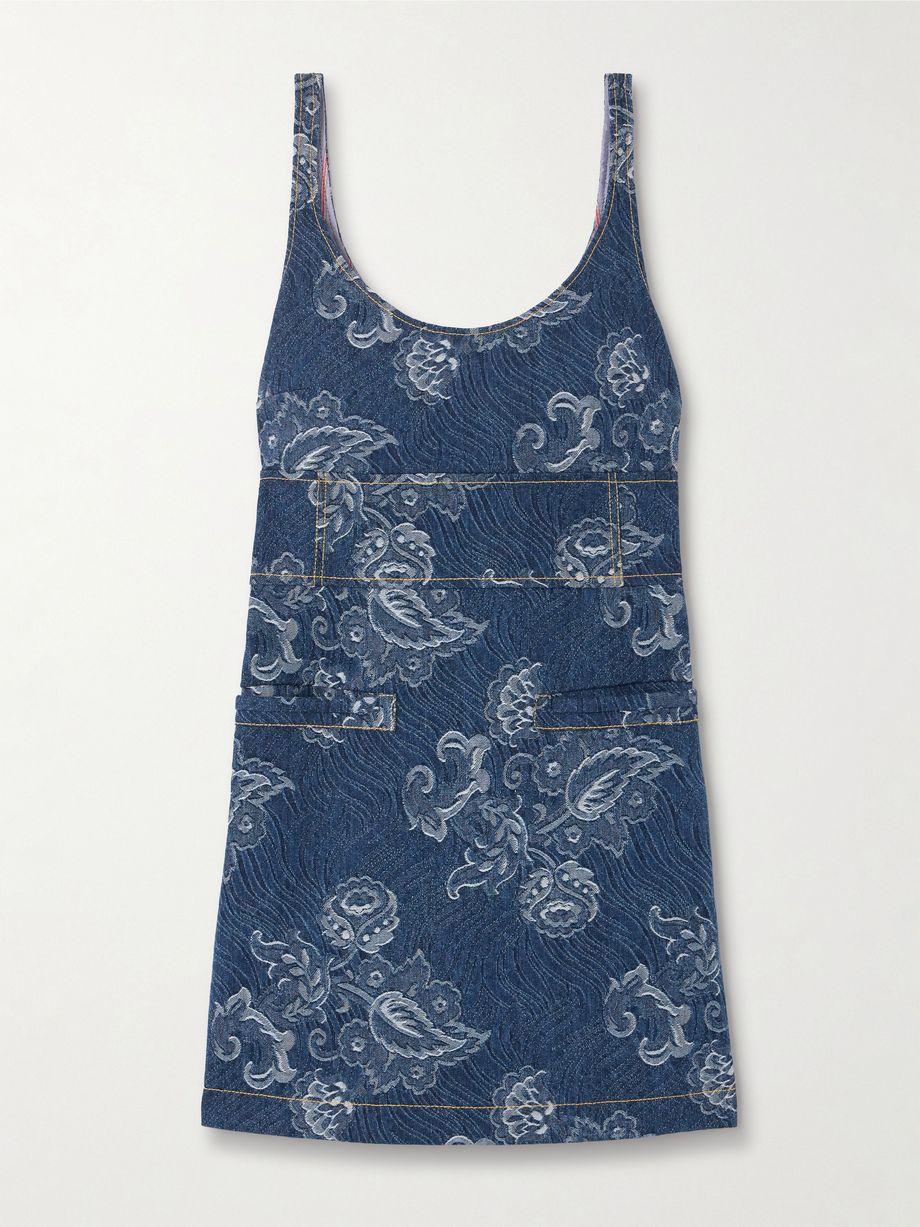 Denim-jacquard mini dress by ETRO