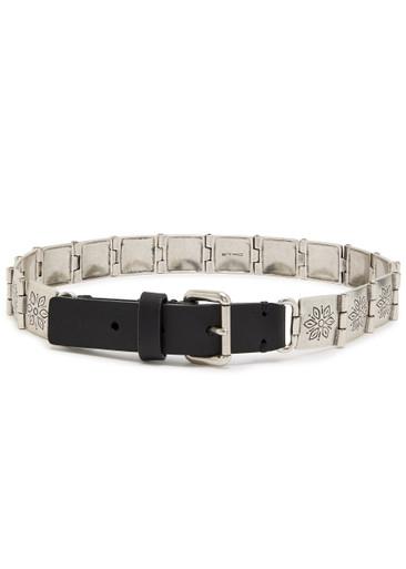Engraved-link leather belt by ETRO