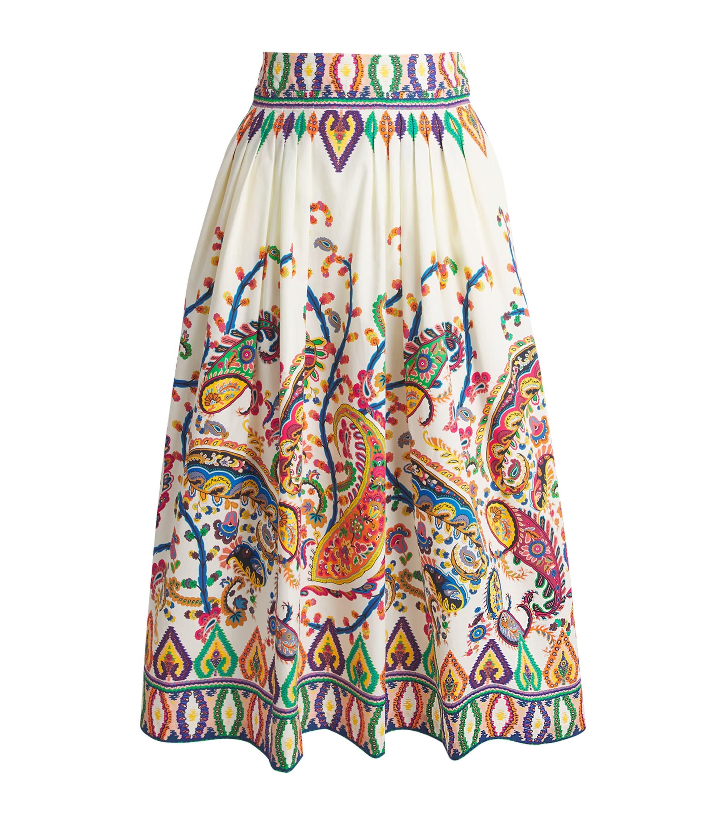Etro Cotton Paisley Midi Skirt by ETRO