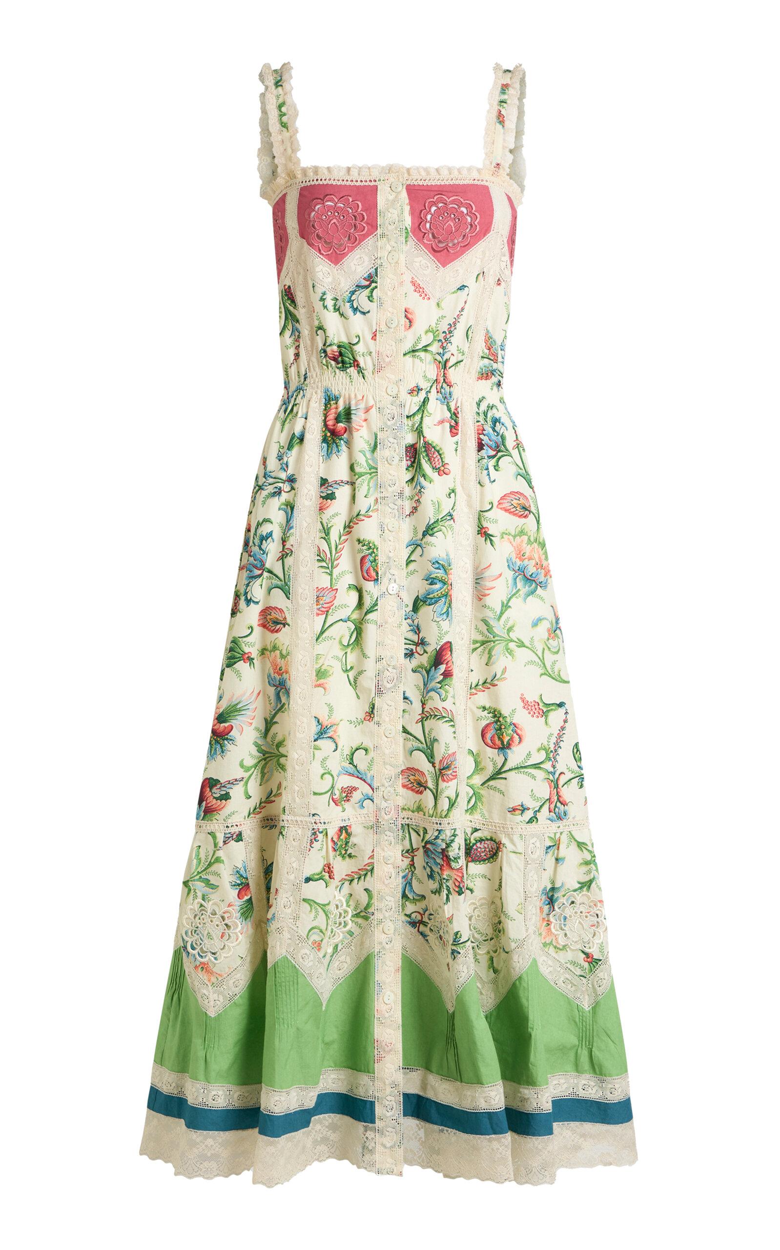 Etro Lace-Trimmed Cotton Midi Dress - Moda Operandi by ETRO