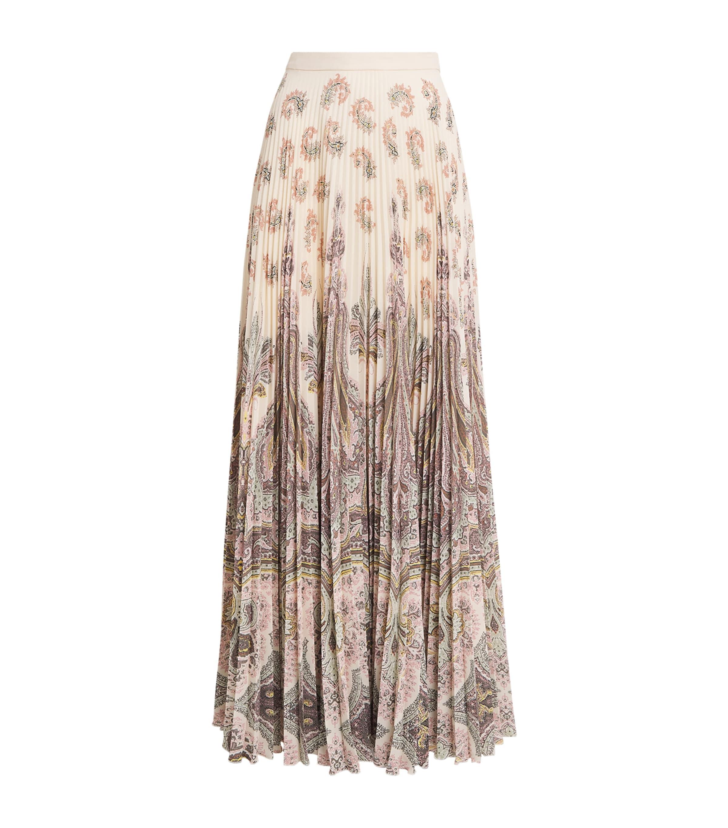 Etro Paisley Print Pleated Maxi Skirt by ETRO